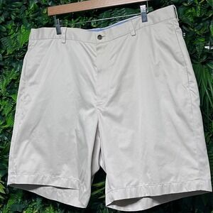 Brooks Brothers Mens Chino Shorts Size 40 Beige 100% Cotton Flat Front  3825